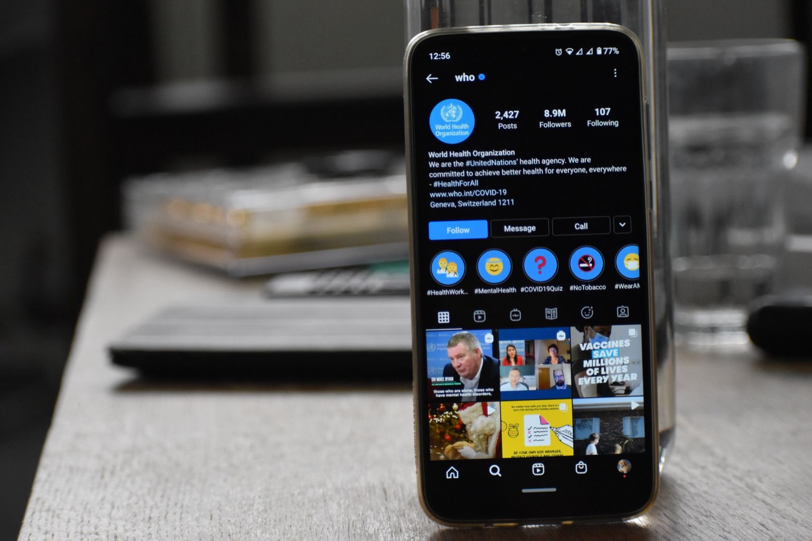 Application mobile affichant un tableau de bord de données de santé collectées par un objet connecté